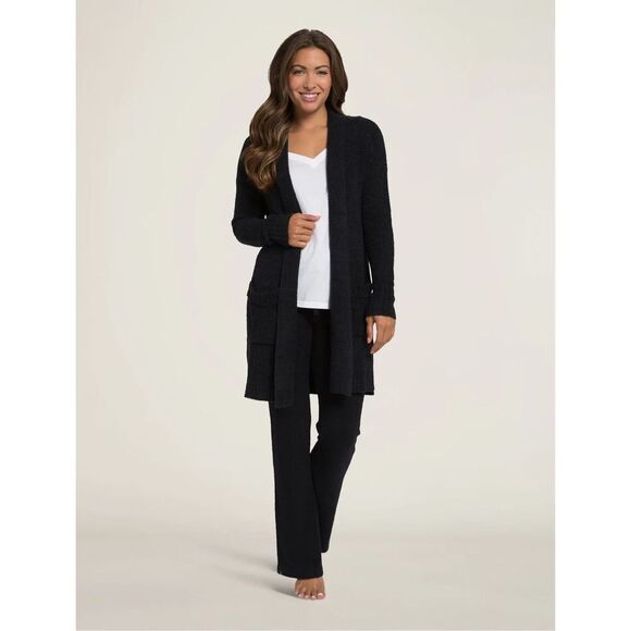 Barefoot Dreams Sweaters - Barefoot dreams black long weekend open front cardigan small